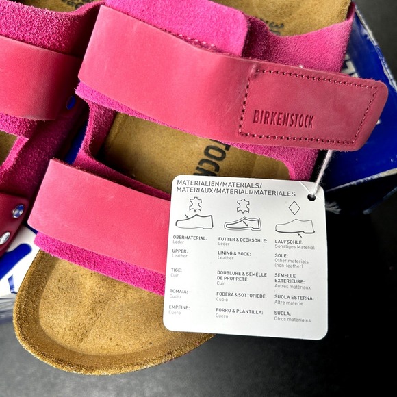 Birkenstock Uji Nubuck-Suede Leather Womens Sandals Size 7 Fuchsia Tulip NEW - Picture 5 of 7